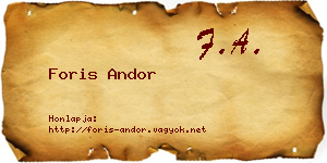 Foris Andor névjegykártya